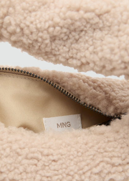 Shearling-effect textured bag
