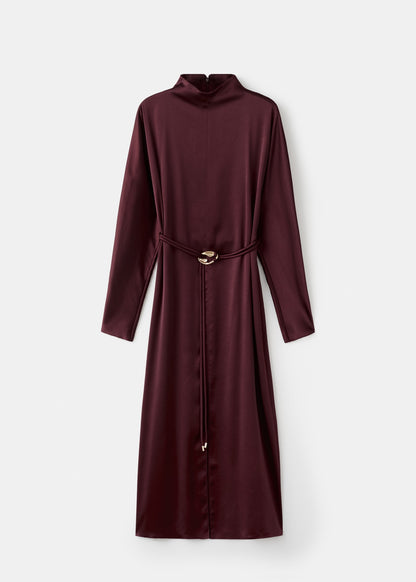Belt satin dress