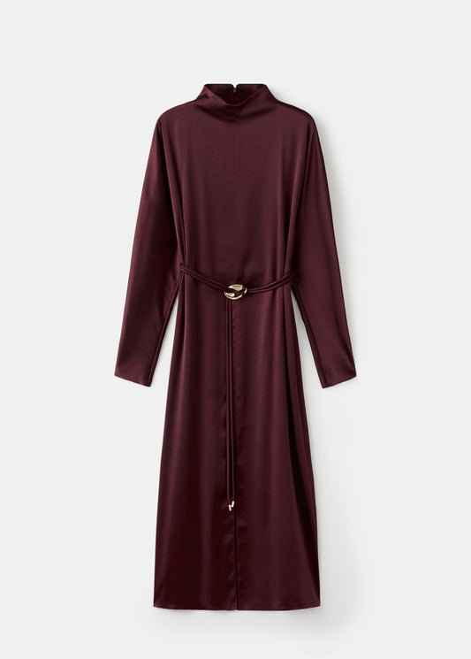 Belt satin dress