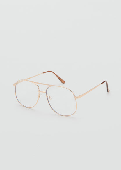 Aviator metallic frame glasses