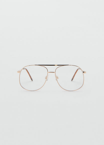 Aviator metallic frame glasses