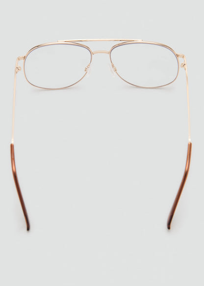 Aviator metallic frame glasses