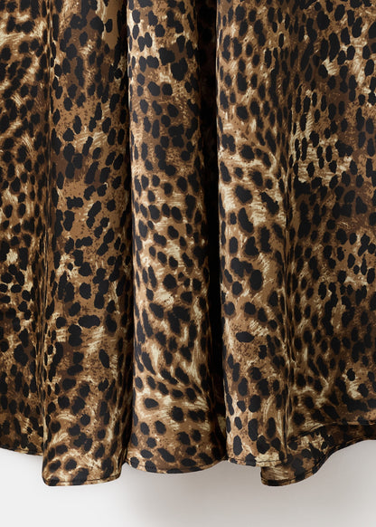 Leopard-print satin dress