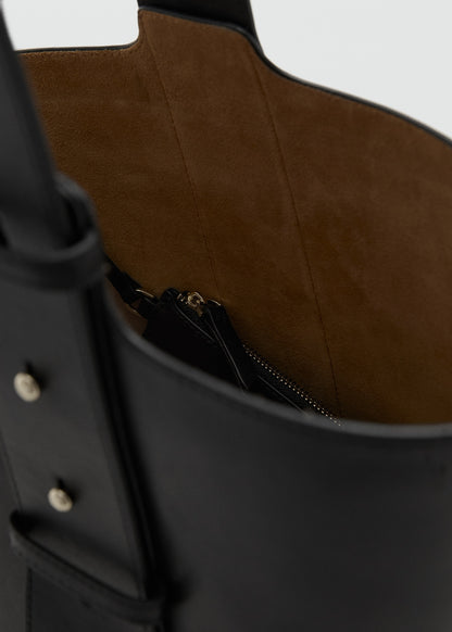 Leather bucket bag