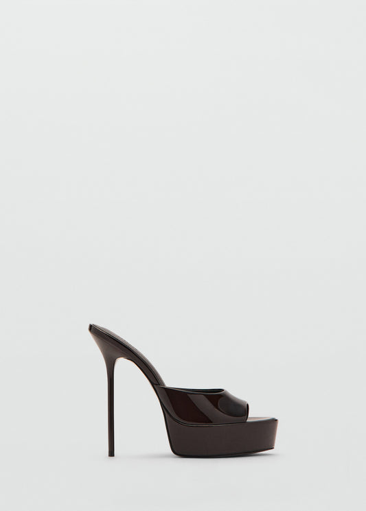 Leather platform-heeled sandals