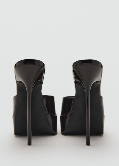 Leather platform-heeled sandals
