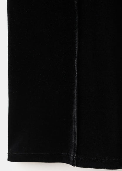 Velvet trousers with seam detail