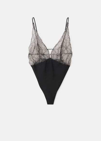 Combined lace bodysuit
