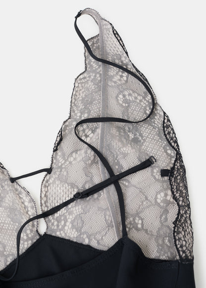 Combined lace bodysuit