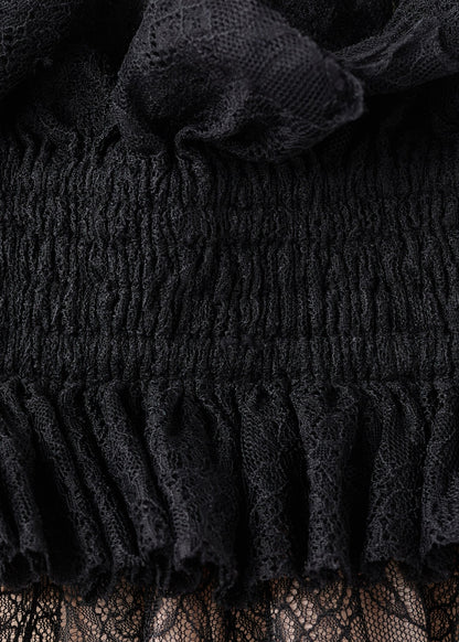 Lace top with ruff collar