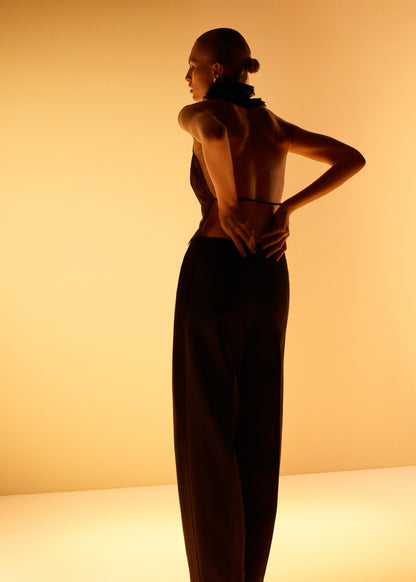 Lace top with ruff collar