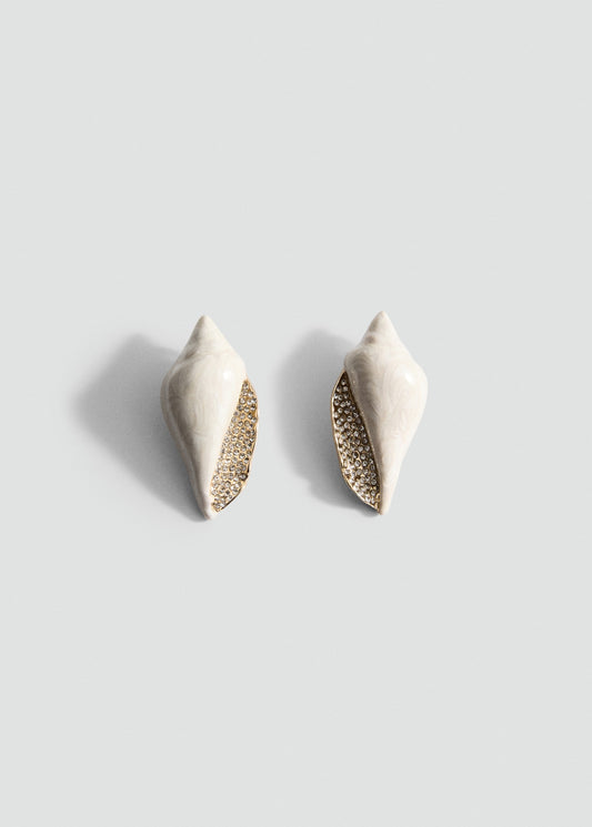 Shell earrings with rhinestone detail