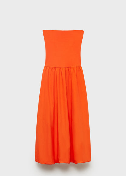 Balloon-effect strapless dress