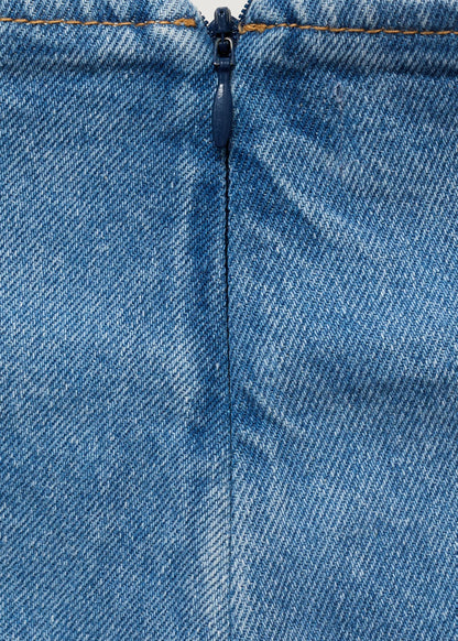 Wrapped denim skort