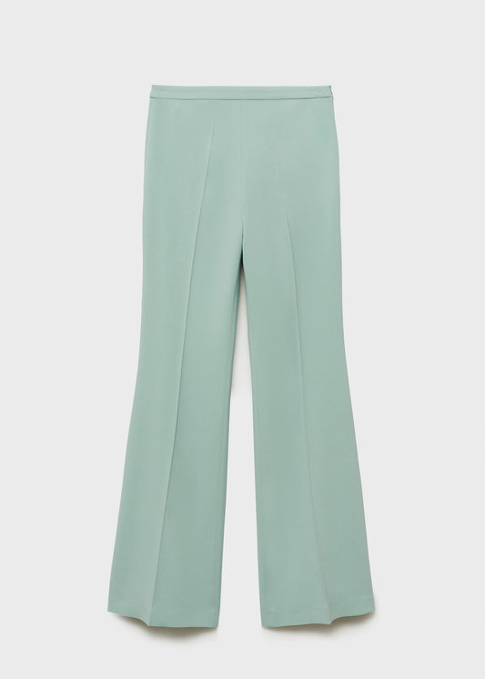 High-waist flared trousers