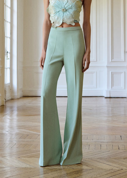 High-waist flared trousers