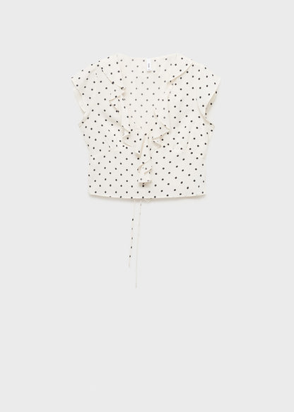 Polka-dot blouse with ruffles