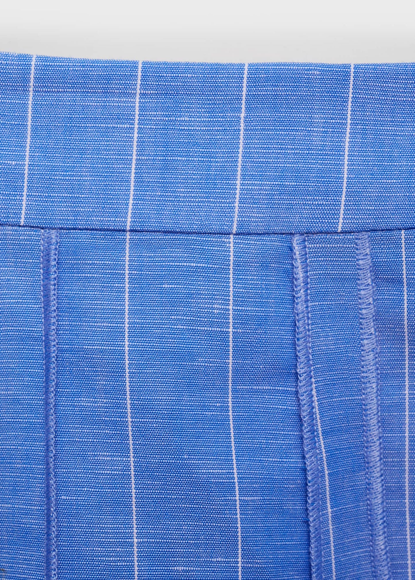 Striped linen-blend skirt