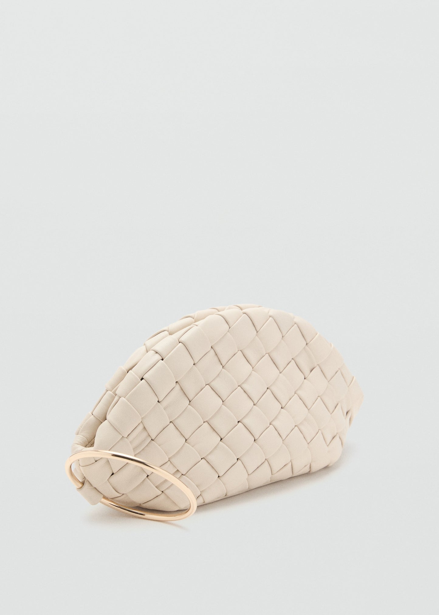 Braided leather handbag