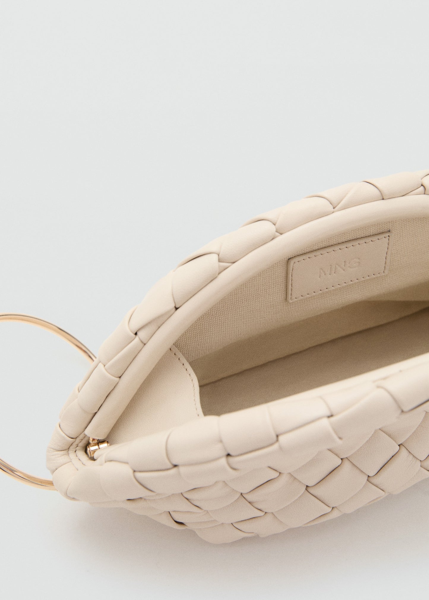 Braided leather handbag
