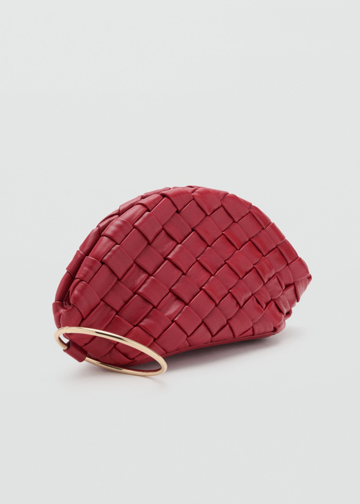 Braided leather clutch bag