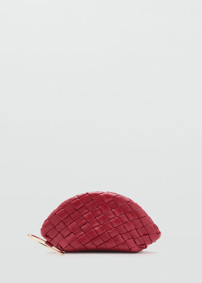 Braided leather clutch bag