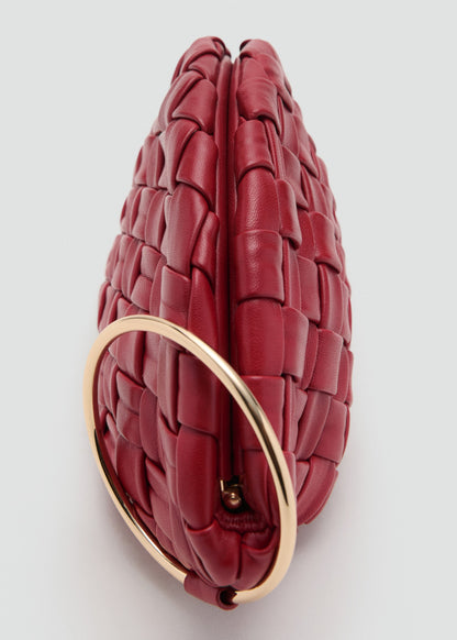 Braided leather clutch bag