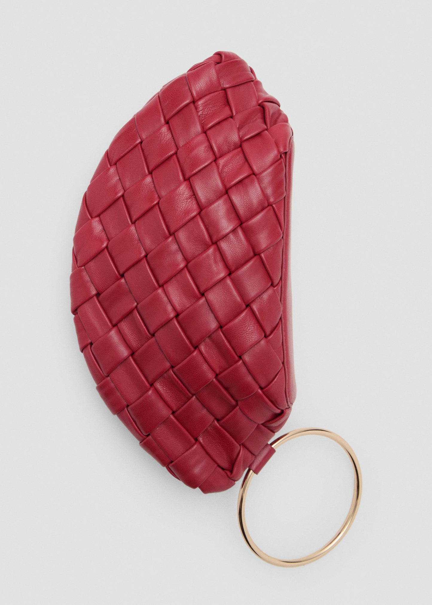 Braided leather clutch bag