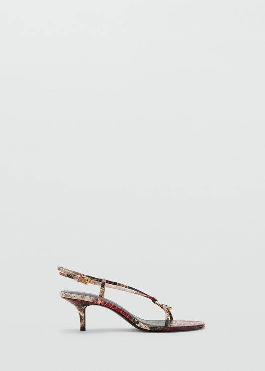 Heeled sandal with hoop detail