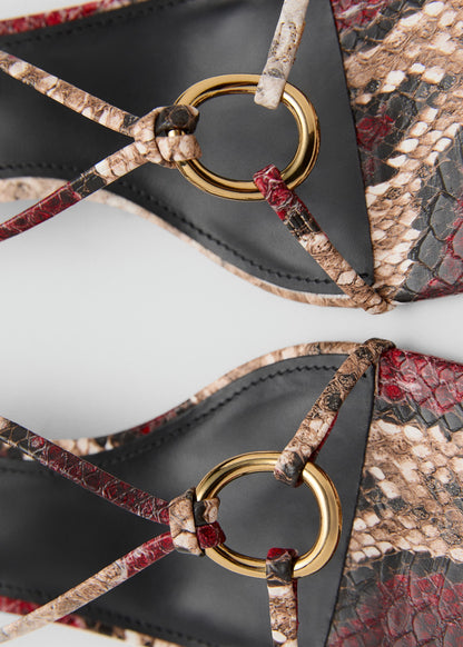Heeled sandal with hoop detail