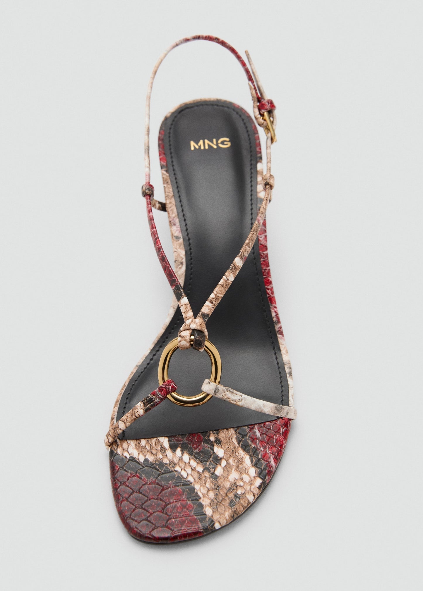 Heeled sandal with hoop detail