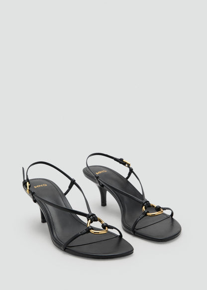 Heeled sandal with hoop detail