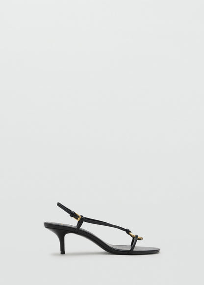 Heeled sandal with hoop detail