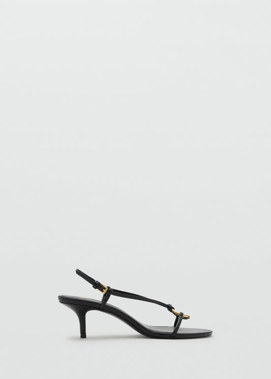 Heeled sandal with hoop detail