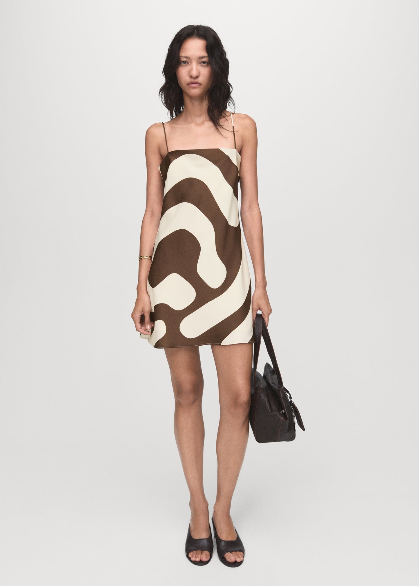 Printed satin dress