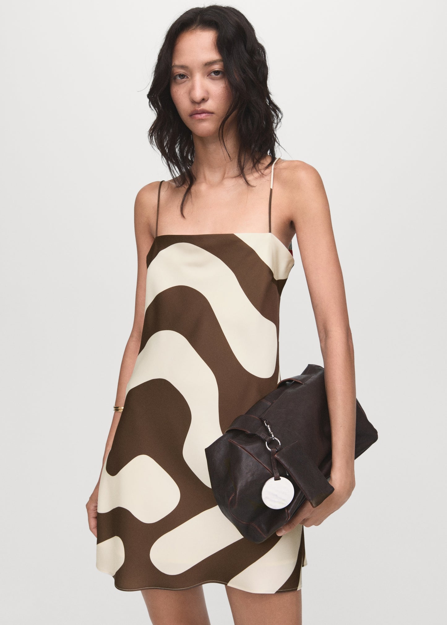 Printed satin dress