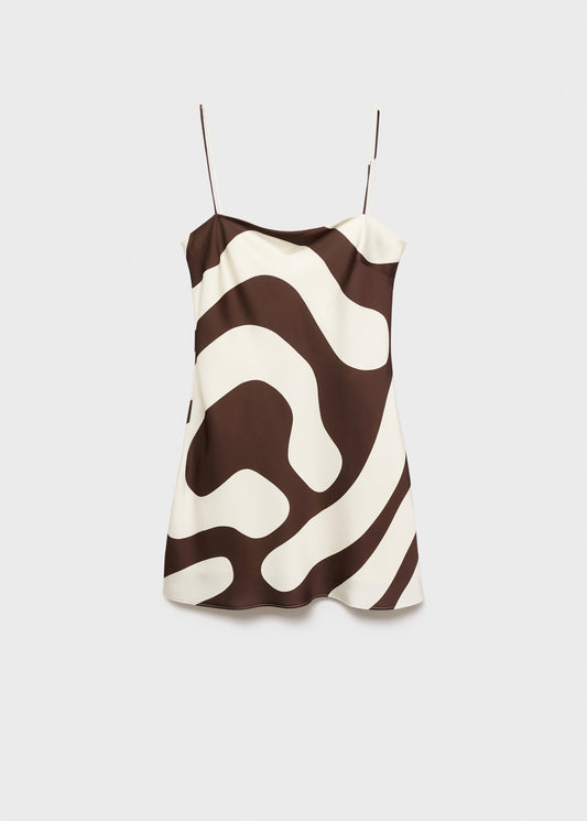 Printed satin dress