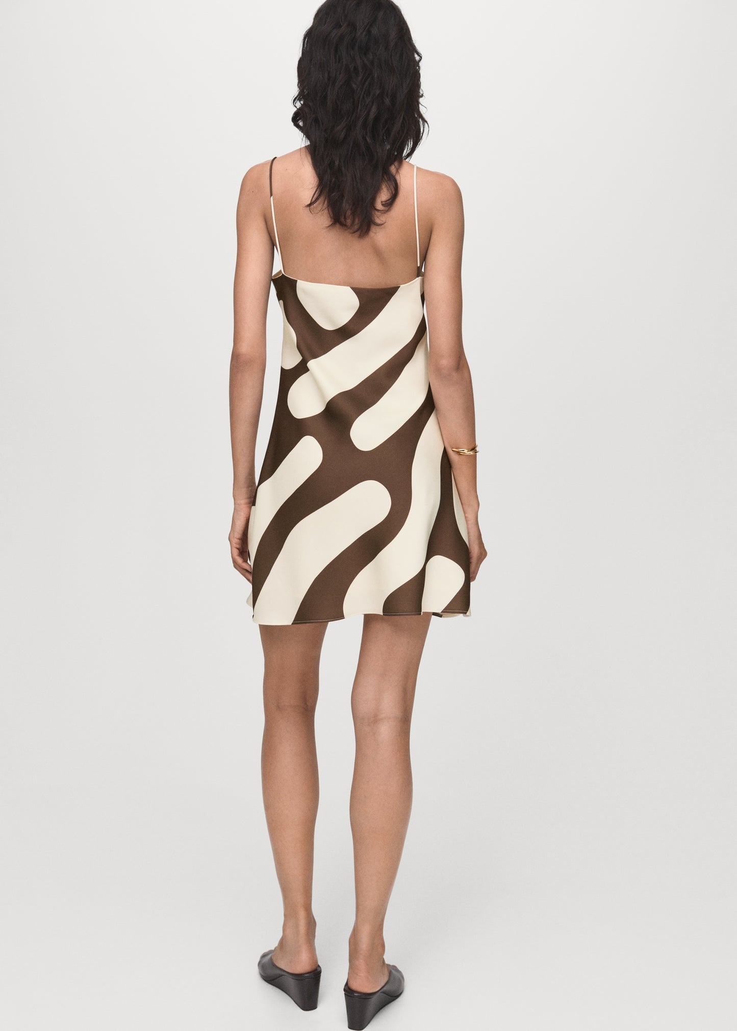 Printed satin dress