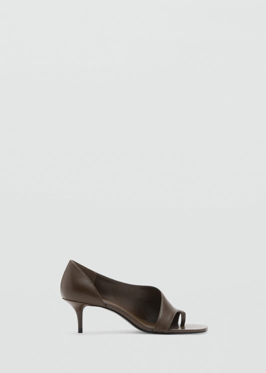 Asymmetric leather sandals