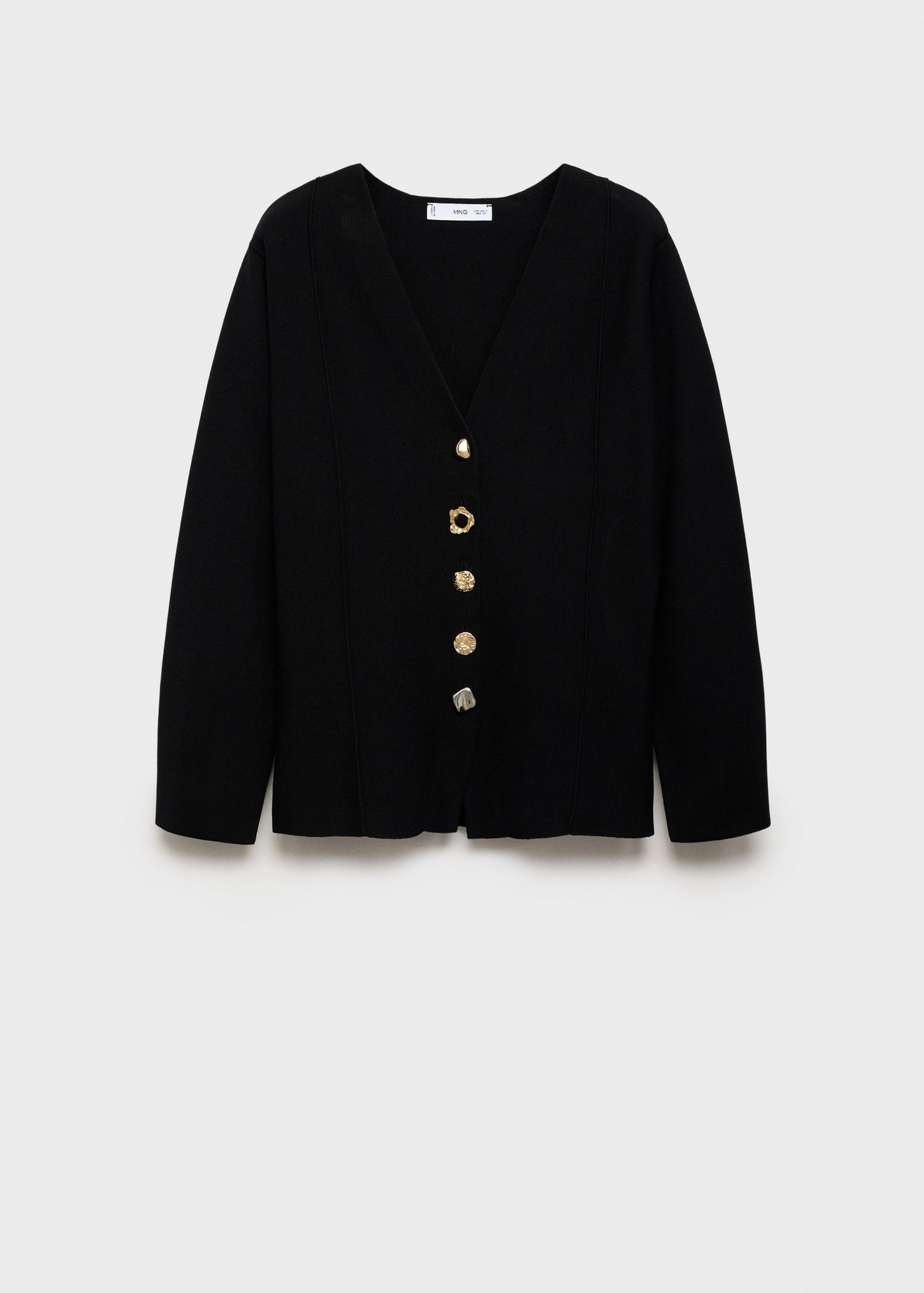 Knitted jacket with jewel buttons