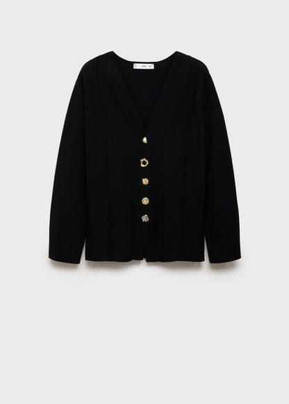 Knitted jacket with jewel buttons