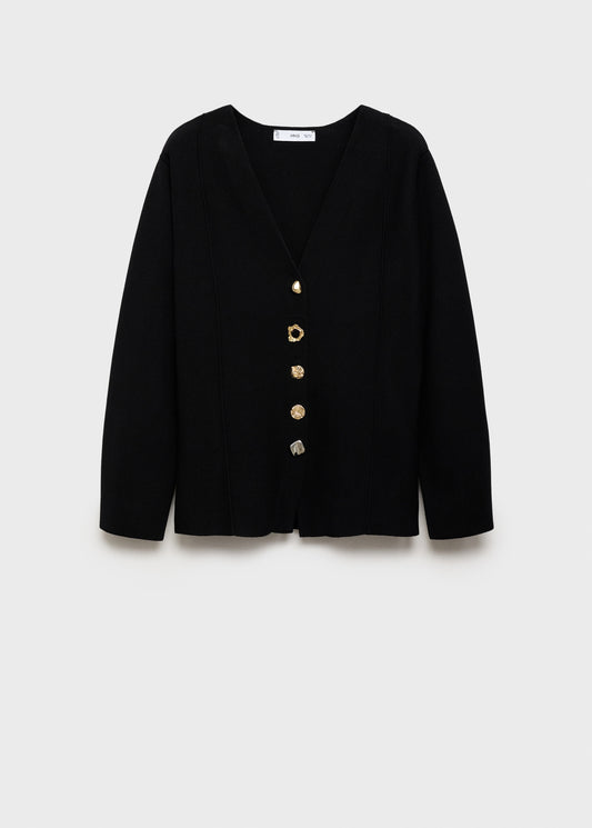 Knitted jacket with jewel buttons