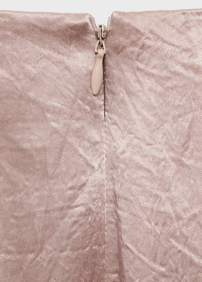 Satin trousers with a wrinkled effect