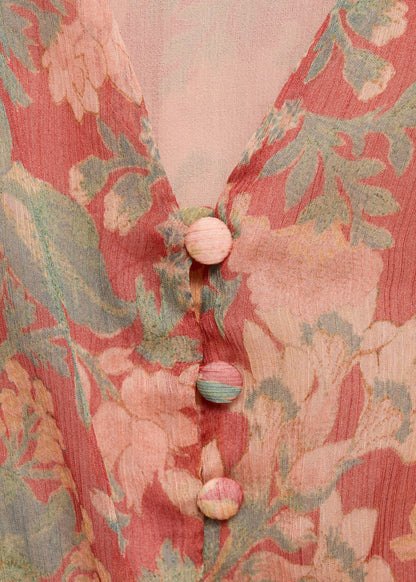 Floral puff-sleeve dress