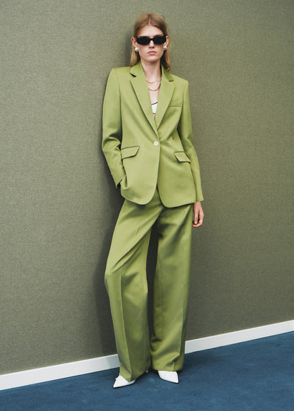 Linen-blend suit jacket