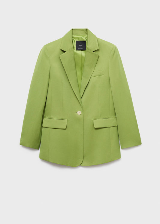 Linen-blend suit jacket