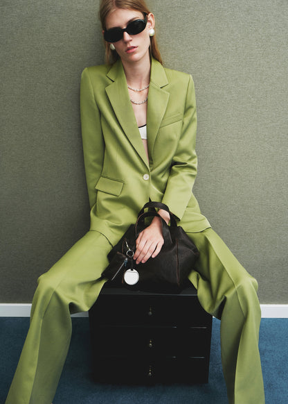 Linen-blend suit jacket