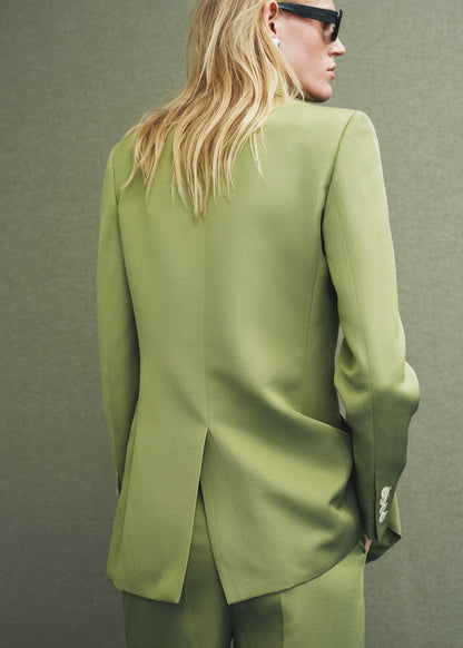 Linen-blend suit jacket