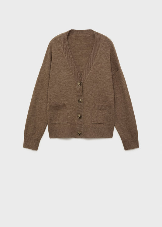 V-neck cardigan with pockets