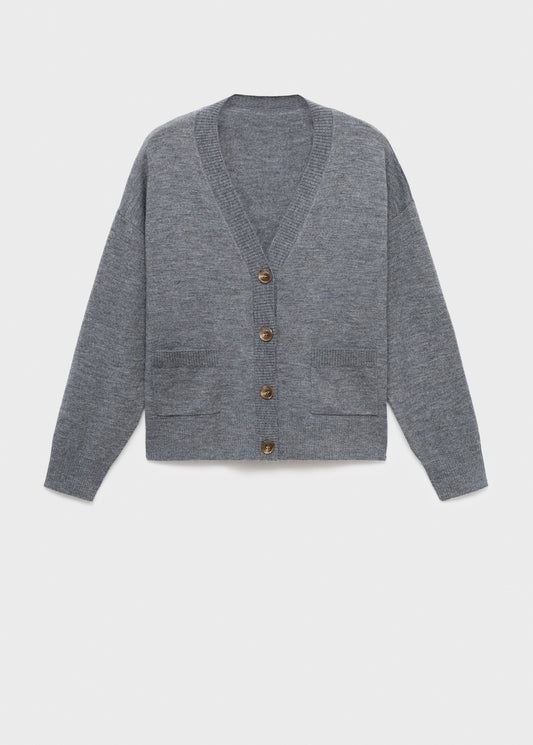 V-neck cardigan with pockets